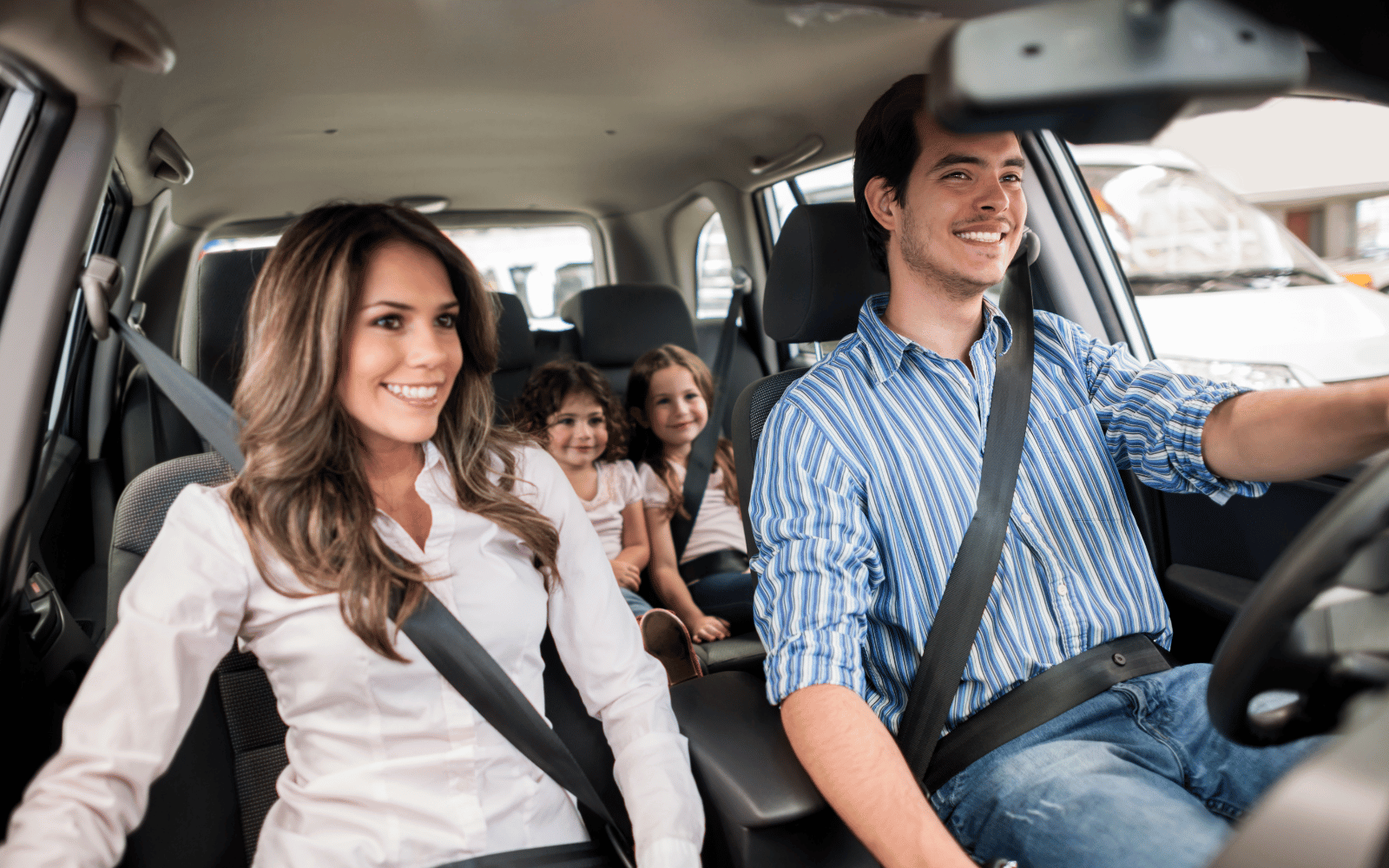 Family with vehicle