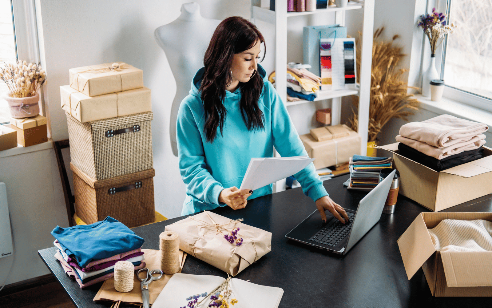 Business owner working